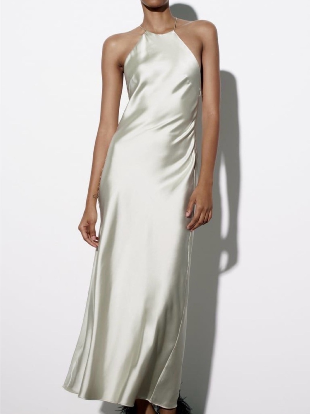 NWOT ZARA Satin Halter Slip Dress